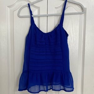 American Eagle Royal Blue Sheer Top